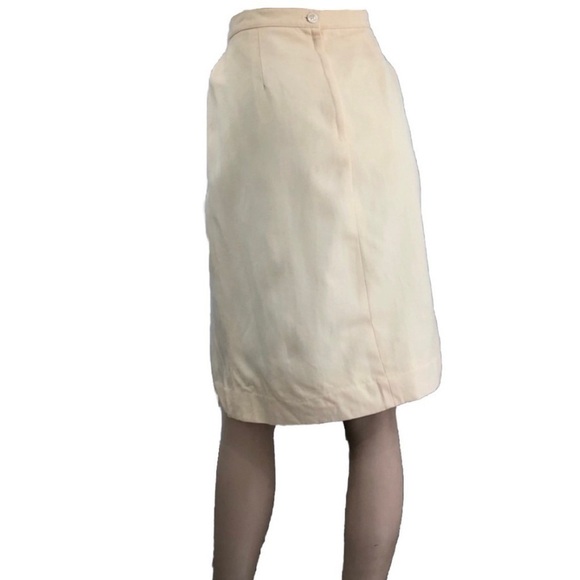 Paul Stanley 100% pure wool midi yellow skirt S:12 - Picture 3 of 16